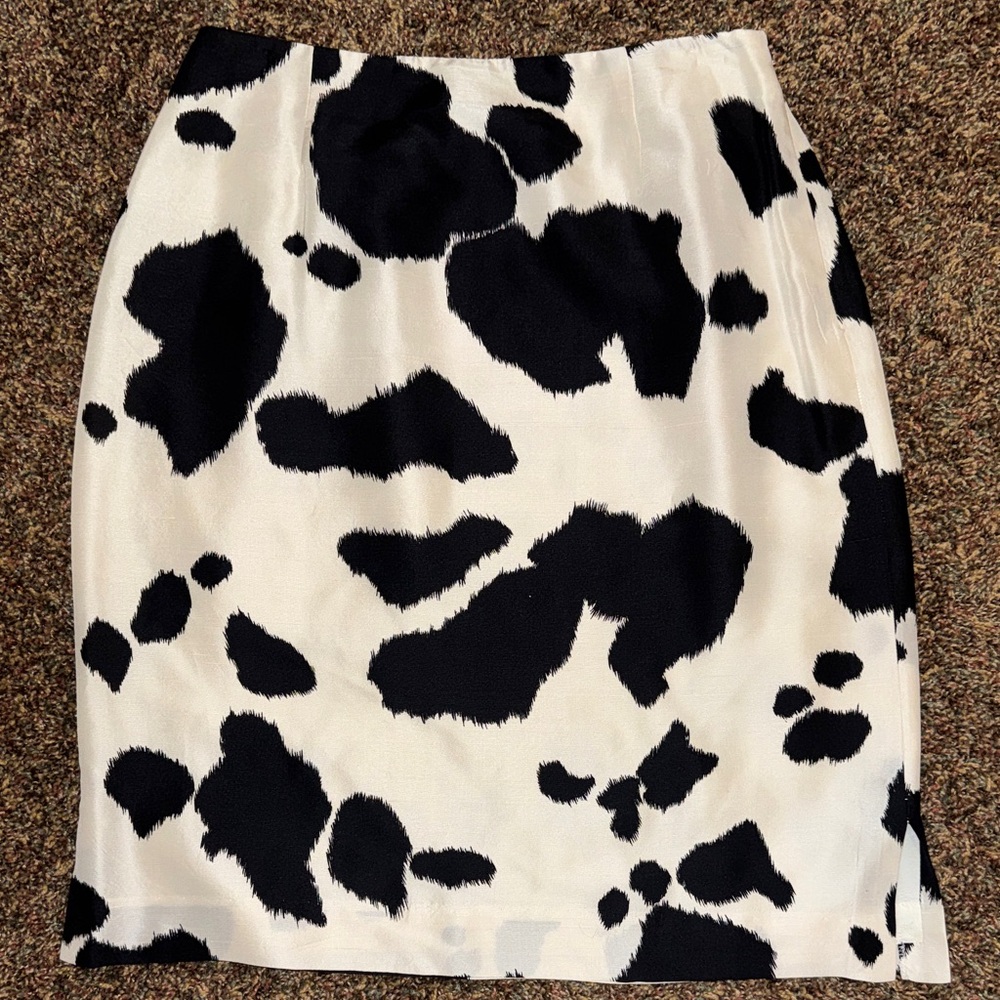 Liz Claiborne collection Petite Black & White Cow Print Pencil Skirt 8